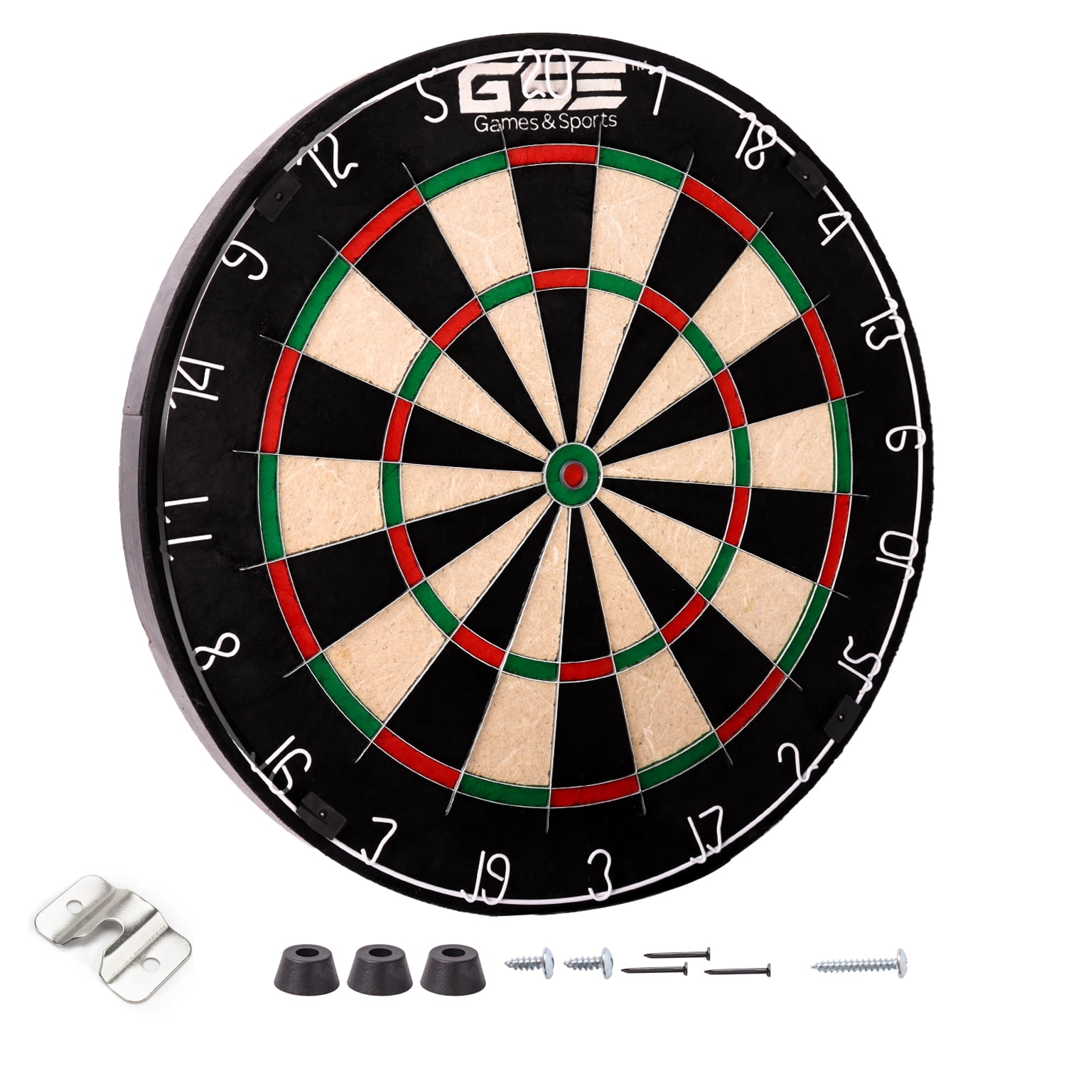 GSE Games & Sports Expert Tournament Official Size Bristle Dartboard Staple-Free Bullseye & Ultra-Thin Razor Wire Spider for Steel Tip Darts Indoor Game
