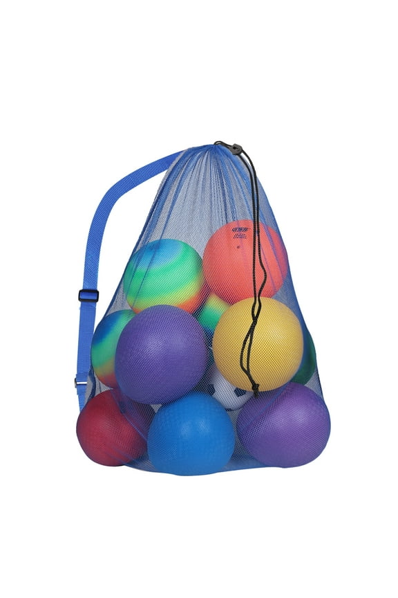 GSE Games and Sports Expert Extra-Large Mesh Drawstring Bag, Blue, Sports, Sports Equipment Bag