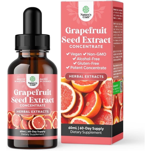 GSE Grapefruit Seed Extract Liquid - One Drop Daily - Super Concentrated Grape Seed Extract Liquid Drops Rich in Bioflavonoids & Polyphenols for Gut Health & Immune Support - 2OZ - 60 Servings