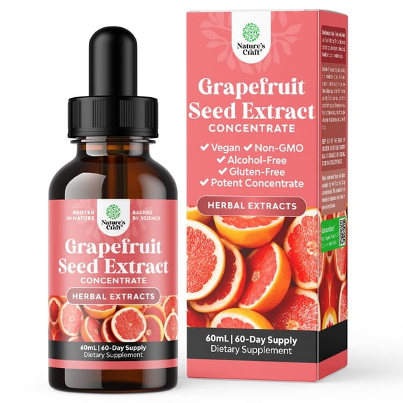 Natures Craft GSE Grapefruit Seed Extract Liquid Concentrate for Gut Health and Immunity, 60 ml