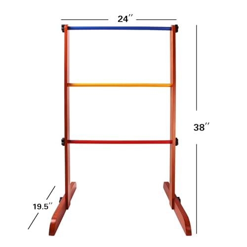 GSE Premium Solid Wood Ladder Ball Toss Game Set with Ladder Ball Bolas