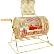 GSE Games & Sports Expert Brass Raffle Drum, Professional Raffle Ticket Spinning Cage, Holds 2,000 Tickets or 80 Ping Pong Raffle Balls (Available in Small, Medium, Large & X-Large)