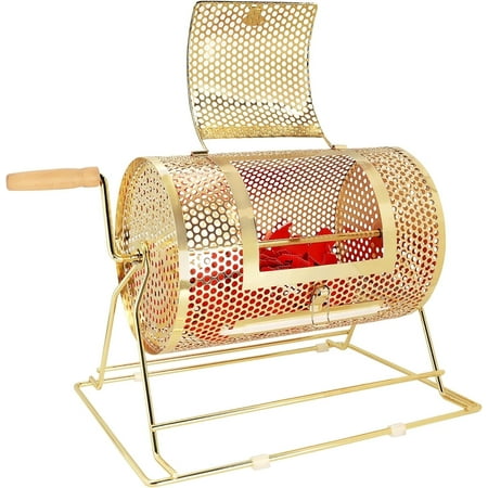 GSE Games & Sports Expert Brass Raffle Drum, Professional Raffle Ticket Spinning Cage, Holds 2,000 Tickets or 80 Ping Pong Raffle Balls (Available in Small, Medium, Large & X-Large)
