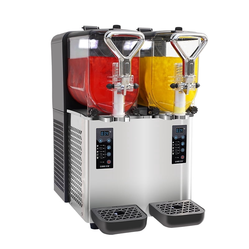 GSEICE 2Tank 1.6 Gal Commercial Slushie Machine for Bar Restaurant, Slushy Machine for Slush Margaritas Daiquiri and Frozen Drinks, 110V Stainless Steel Frozen Drink Maker for Home, Outdoor Parties