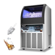 GSEICE ETL-Certified Commercial Ice Maker Machine 120Lbs/24H, Freestanding Fast Business Ice Maker, Self-Cleaning Ice Machine with LED Display for Bar, Office, Cafe, Hotel