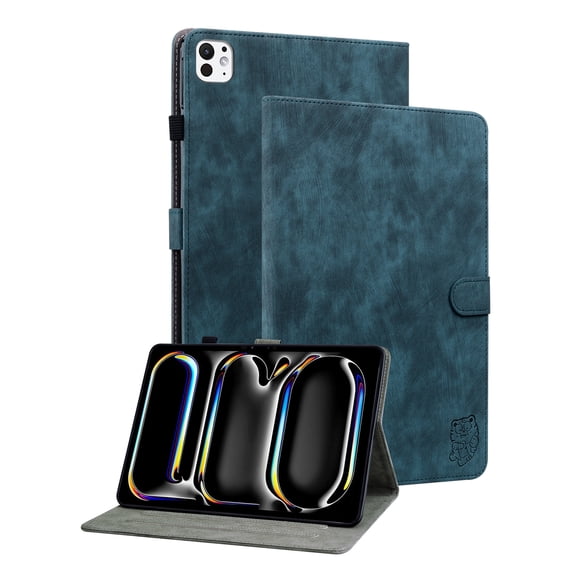 GSFY for 2024 iPad Pro 11 inch Case M4 (5th Generation), Premium PU Leather Protective Folio Stand Cover with Pencil Holder Multiple Viewing Angles for iPad Pro 11 5th Gen - Dark Blue