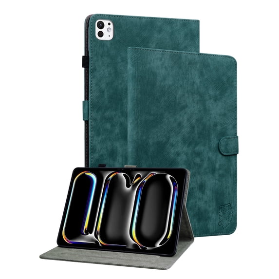 GSFY for 2024 iPad Pro 11 inch Case M4 (5th Generation), Premium PU Leather Protective Folio Stand Cover with Pencil Holder Multiple Viewing Angles for iPad Pro 11 5th Gen - Green