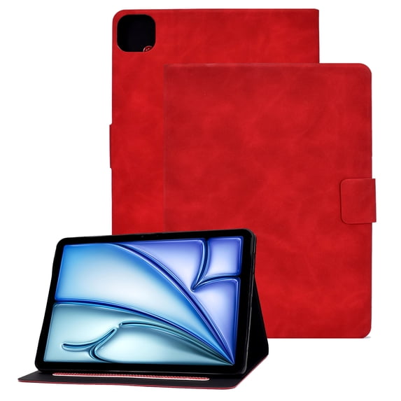 GSFY Case for 2024 iPad Air 11 Inch 6th Gen (M2), Slim Smart PU Leather Wallet Stand Protective Shell Auto Sleep Wake for iPad Air 11 6th/ iPad Air 10.9 4th &5th/ iPad Pro 11 (2018-2022), NP Red