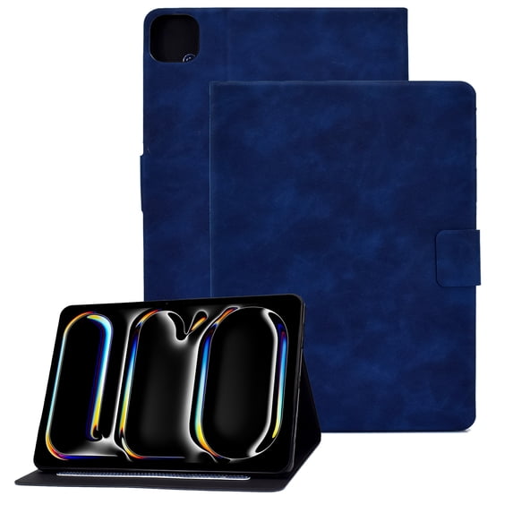GSFY Case for 2024 iPad Pro 11 Inch 5th Generation (M4), Slim Smart Premium PU Leather Wallet Stand Protective Shell with Auto Sleep Wake Feature for iPad Pro 11 5th Gen, NP Navy