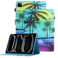 thumbnail image 1 of GSFY Case for 2024 iPad Pro 11 Inch 5th Generation(M4), Smart Premium PU Leather Wallet Stand Protective Shell with Auto Sleep Wake Feature for iPad Pro 11 5th Gen, Coconut Tree, 1 of 7