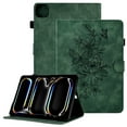 thumbnail image 1 of GSFY Case for 2024 iPad Pro 11 Inch 5th Generation(M4), Smart Premium PU Leather Wallet Stand Protective Shell with Auto Sleep Wake Feature for iPad Pro 11 5th Gen, Green FLOWER, 1 of 8