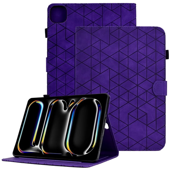 GSFY Case for 2024 iPad Pro 11 Inch 5th Generation(M4), Smart Premium PU Leather Wallet Stand Protective Shell with Auto Sleep Wake Feature for iPad Pro 11 5th Gen, Purple LX