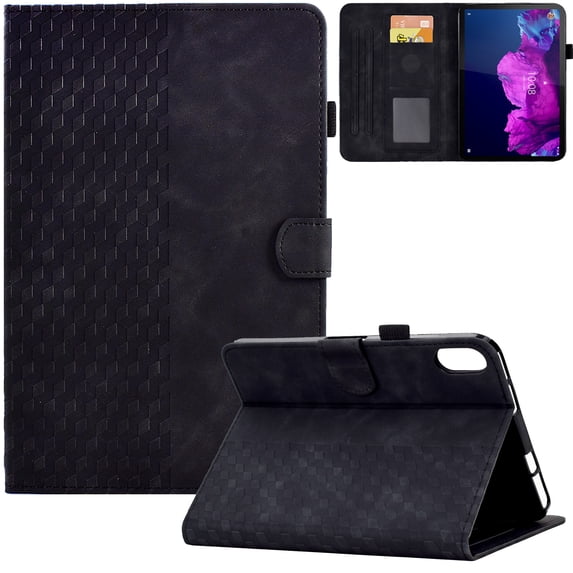 GSFY Case for Galaxy Tab S6 Lite 10.4 inch 2024/2022/2020, PU Leather Wallet Stand Protective Smart Shell with Pen Holder Auto Sleep Wake for Samsung Galaxy S6 Lite Tablet, Black Blocks