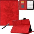 thumbnail image 1 of GSFY Case for Kindle Paperwhite 12th Gen 2024 Released (7") & Kindle Colorsoft Signature Edition, PU Leather Magnetic Closure Wallet Case with Card Slot Auto Sleep/Wake Feature, Red, 1 of 8