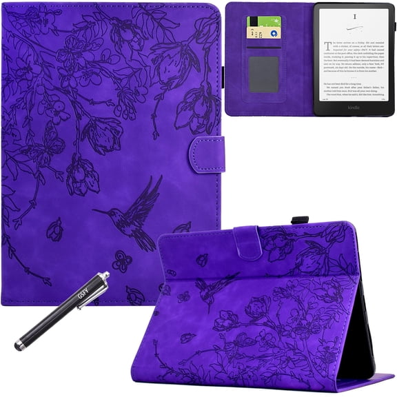 GSFY Case for Kindle Paperwhite (12th Generation, 2024), PU Leather Magnetic Closure Wallet Case Auto Sleep/Wake for 7 inch Kindle Paperwhite / Kindle Colorsoft Signature Edition 2024, Purple