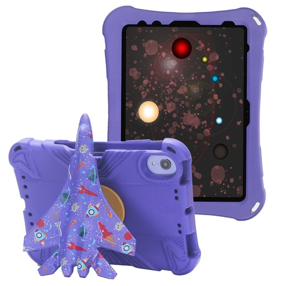 GSFY Case for iPad Air 11 Inch 6th Gen (M2) 2024, Light EVA 360 Degree Airplane Kickstand Shockproof Pencil Holder Case for iPad Air 11 6th/ iPad Air 10.9 4th&5th/ iPad Pro 11 2018-2022, X Purple