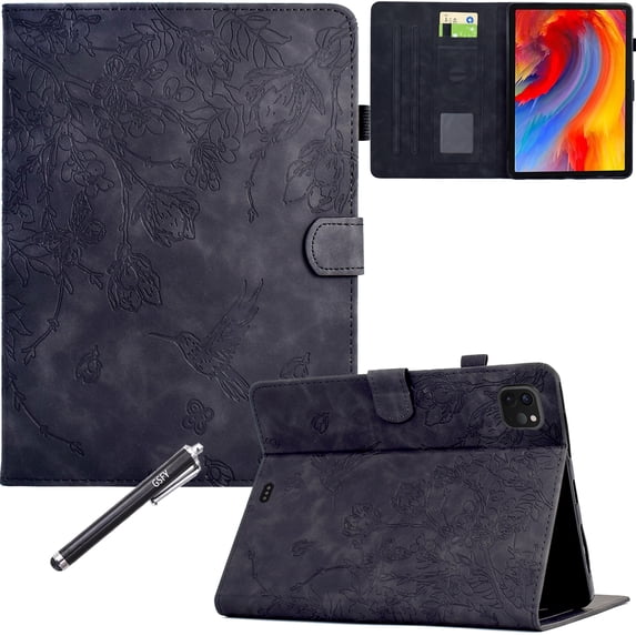 GSFY Case Compatible with iPad Air 11 inch M3 (2025) / M2 (2024), iPad Air 10.9 inch 5th/4th Gen 2022/2020, PU Leather Folio Stand Magnetic Closure Wallet Case with Auto Sleep/Wake, Black