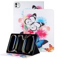 thumbnail image 1 of GSFY Case for iPad Pro 11 Inch 5th Generation (M4) 2024, Smart Premium PU Leather Flip Stand Cover with Card Cash Pocket Auto Sleep Wake for 2024 iPad Pro 11 5th Gen, White Butterfly, 1 of 8