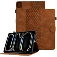 thumbnail image 1 of GSFY Case for iPad Pro 11 Inch (M4) 2024 (5th Gen), PU Leather Slim Wallet Stand Protective Smart Shell with Auto Sleep Wake Feature for iPad Pro 11 Inch Tablet, Brown Blocks, 1 of 8