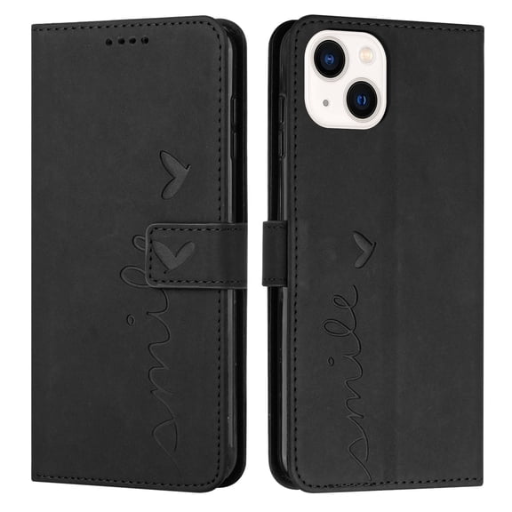 GSFY Wallet Case for iPhone 14 with Card Holder and Wrist Strap, PU Leather Magnetic Flip Folio Stand Cover for iPhone 14 6.1 inch, Black