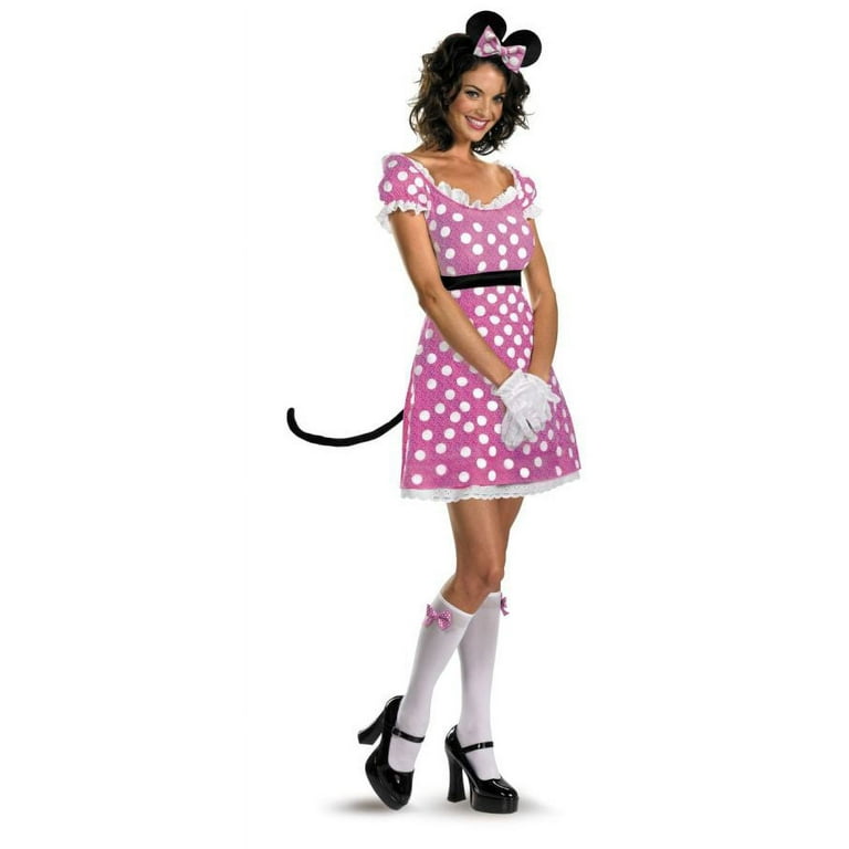 Womens Disney Pink Polka Dot Minnie Mickey Mouse Sassy Adult