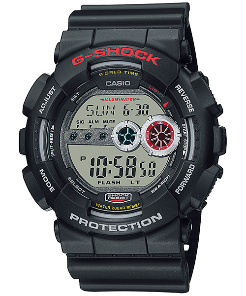 GSHOCK BLACK DIGITAL MENS RESIN SHOCK RESISTANT 7 YR BATTERY 20M