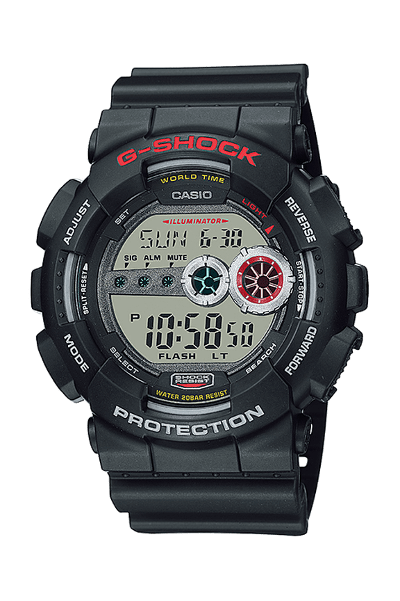 GSHOCK BLACK DIGITAL MENS RESIN SHOCK RESISTANT 7 YR BATTERY 20M WR GD100-1ACU