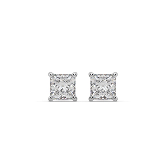 GSI Certified PR 0.50 Carat (CTTW) Diamond Studs In 14K White Gold (I-J/I1-I2) With Push Back Post By Jolene Jarrett.