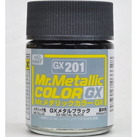GSI Creos MR. Hobby Mr Metallic Color GX201 GX Metal Black 18mL Primary Paint