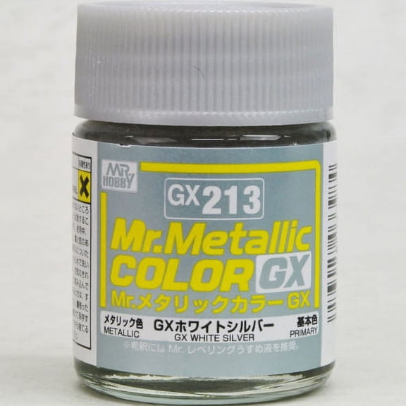 GSI Creos Mr. Hobby Mr Metallic Color GX213 GX White Silver 18mL Primary Paint