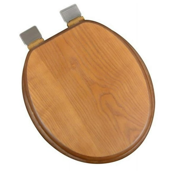 GSI Homestyles Dark Brown Oak Round Front Decorative Wood Toilet Seat