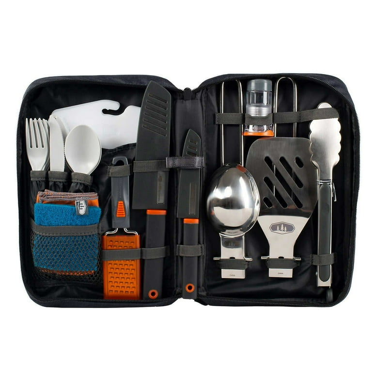 【美品】GSI outdoors ステンレス クッカーセット メッシュバッグ付き GSI Outdoors Camp Kitchen Kit Stainless Steel 14.00 x 4.00 x