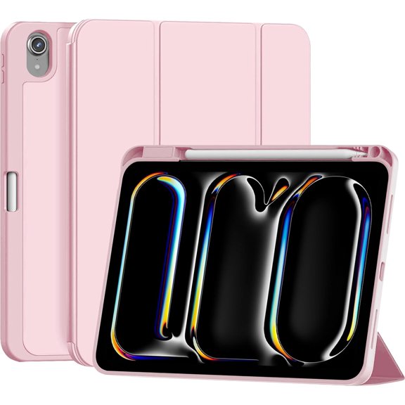 GSIZSA-Case for iPad (A16) 11th Generation 11 inch 2025/ iPad 10th Generation 10.9 inch 2022, Smart Folio with Pencil Holder, Soft TPU Back,Auto Wake/Sleep, Support Touch ID - Pink