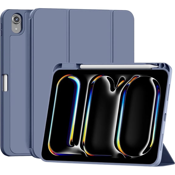 GSIZSA-Case for iPad (A16) 11th Generation 11 inch 2025 / iPad 10th Generation 10.9 inch 2022, smart Folio with Pencil Holder, Soft TPU Back,Auto Wake/Sleep, Support Touch ID -Fog Blue