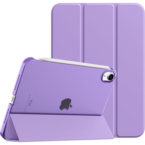 GSIZSA-Case for iPad mini 7 A17 Pro 8.3-inch 2024, iPad mini 6th Generation Case, Slim Translucent Hard Back Folio Cover Support Touch ID & Apple Pencil Charging, Auto Wake/Sleep, Lilac