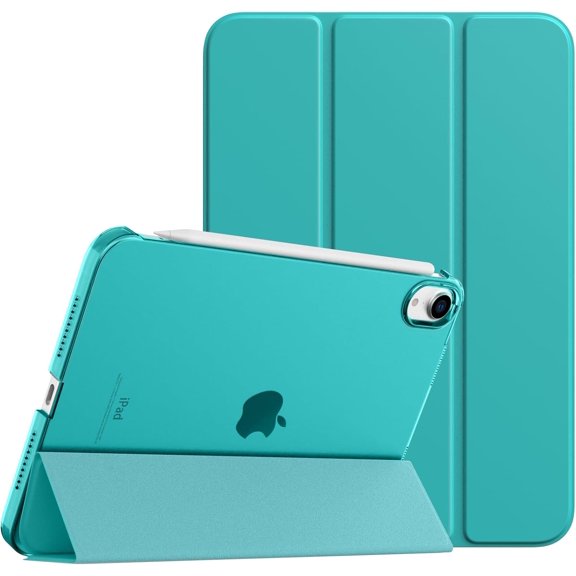 GSIZSA-Case for iPad mini 7 A17 Pro 8.3-inch 2024, iPad mini 6th Generation Case, Slim Translucent Hard Back Folio Cover Support Touch ID & Apple Pencil Charging, Auto Wake/Sleep, Bondi Blue