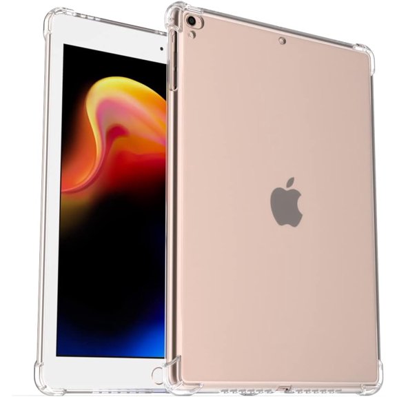 GSIZSA-Clear Case for iPad 9.7 inch iPad 6th (2018),iPad 5th (2017),Air 2nd (2014),Air 1st (2013),Rubber Soft Skin Silicone Side Corner Protective Cover for All iPad 9.7" Tablet-Transparent