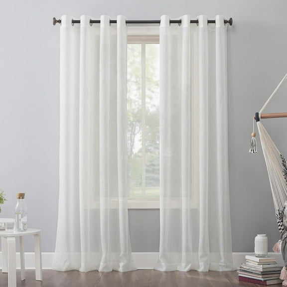 GSIZSA-Erica Crushed Sheer Voile Grommet Curtain Panel