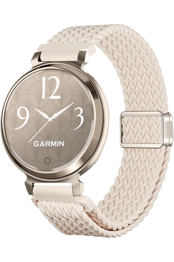 -Magnetic Braided Watch Bands Compatible with Garmin Lily 2/Lily 2 Classic/Active, Loop Stretchy Nylon Elastic Fabric Strap for Garmin Lily 2 Women