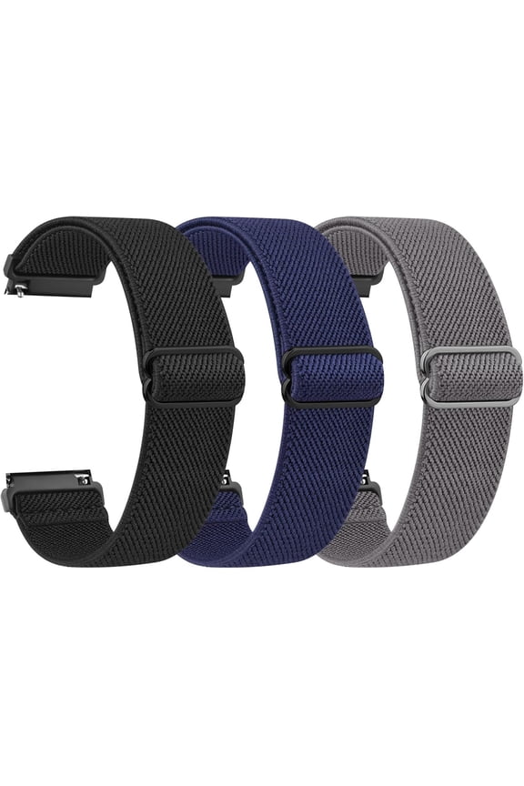 -Stretchy Watch Bands, 18mm 20mm 22mm Quick Release Adjustable Nylon Sport Replacement Watch Strap for Women Men