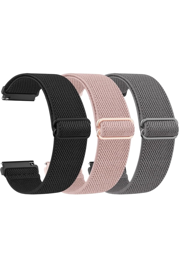 -Stretchy Watch Bands, 18mm 20mm 22mm Quick Release Adjustable Nylon Sport Replacement Watch Strap for Women Men