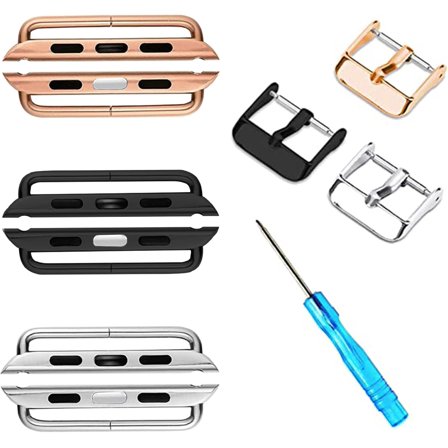 -Watch Band Connector Kit for Apple Watch, Metal Replacement Adapter for iWatch Straps Ultra (49mm) & Series 8 7 (45mm 41mm) Series 6 5 4 (44mm 40mm) Series 3 2 1 (42mm 38mm)
