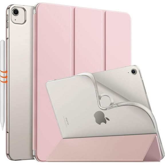 GSIZSA-for iPad Air 13 inch Case M4/M3/M2 2026/2025/2024, iPad Air 13 Case with Soft Translucent Frosted TPU Back Shell, Slim Smart Folio Cover, Auto Wake/Sleep,Support Touch ID,Light Pink