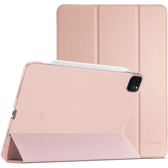 GSIZSA-for iPad Pro 11 Inch Case 2022/2021/2020/2018(4th/3rd/2nd/1st Generation), iPad Pro 11" Slim Stand Hard Back Cover Shell Smart Folio Compatible with Penci/Support Auto Wake/Sleep -Rosegold