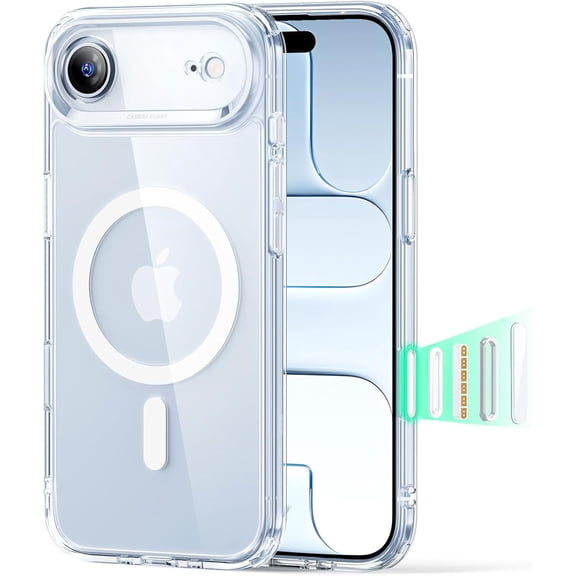 GSIZSA-for iPhone Air Case, Camera Control, Compatible with MagSafe, Shockproof Military-Grade Protection, Magnetic Phone Case for iPhone 17 Air Case, Clear
