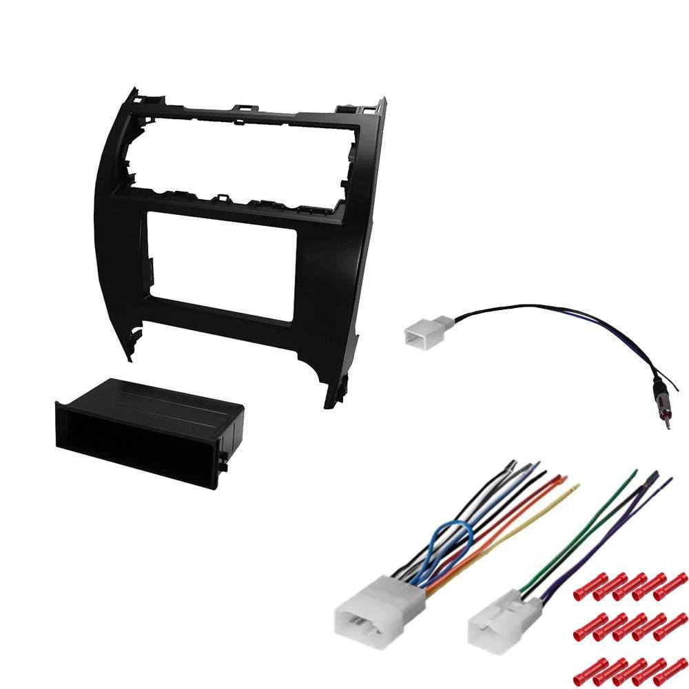 GSKIT593 Car Stereo Installation Kit for 2012 2014 Toyota Camry in Dash Mounting Kit Wire Harness Antenna Adapter for Single or Double Din Radio