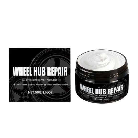 GSKKLQ Alloy Wheel Scratch Repair, 50g Paste for Minor Curb Rash and Scuff Removal, Car Rim Restoration Kit, Detailing Touch-Up Tool