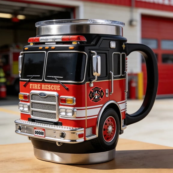 GSKKLQ Firefighter Tribute Mug, Gift for First Responders and , Insulated Cup with Thematic Design, Appreciation Present for Bravery