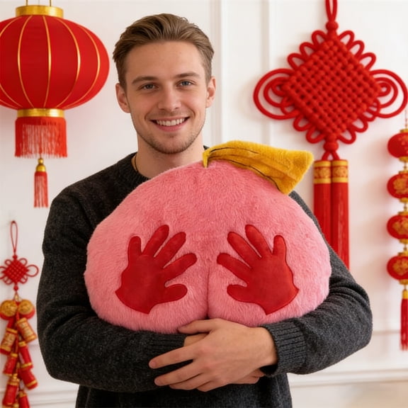 GSKKLQ Horse Butt Throw Pillow, Funny Novelty Cushion for Sofa and Bed, Cute Year of the Horse Home Decor, Soft Plush Accent Pillow Gift