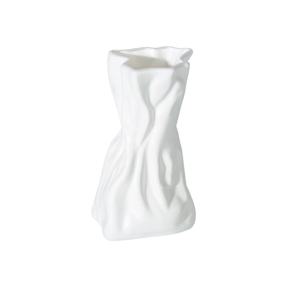 GSKKLQ Modern Ceramic Look Vase, Irregular Shape Decorative Art Piece for Home Table, Faux Pottery Centerpiece for Shelf Decor, Abstract Design